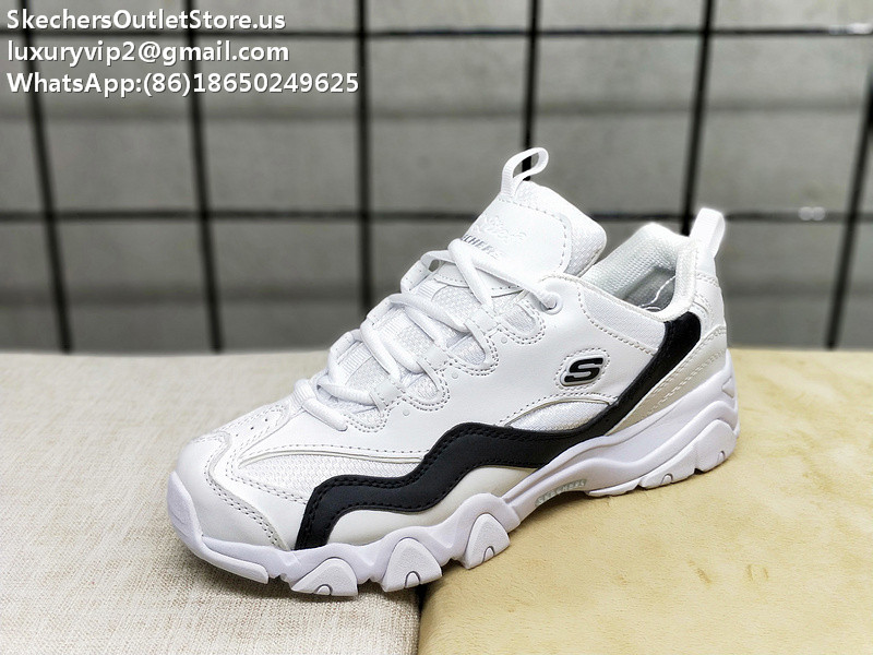 Skechers D'Lites 2 Unisex Sneakers White Black White 35-44